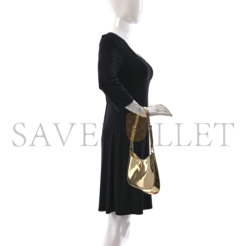 PRADA SPAZZOLATO CLEO ADJUSTABLE STRAP SHOULDER BAG PLATINO 1BC169 (22*18.5*4.5cm)